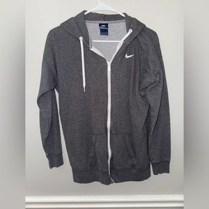 Nike Women's Full Zip Hoodie Sweater Gray Medium Casual Cotton